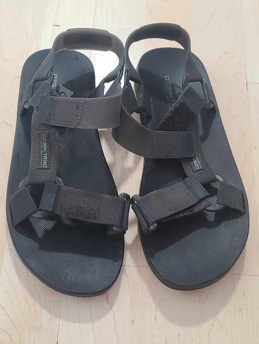 Ozark Trail Black Webbed Adventure Teva Style Sandals Size 12 - Picture 2 of 6
